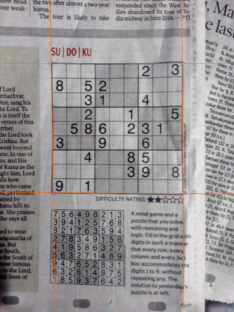 Sudoku Tespiti Örnek 2