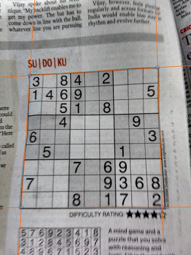 Sudoku Tespiti Örnek 3